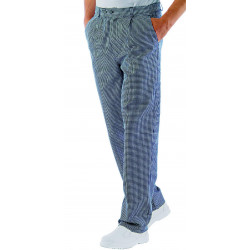 CUOCO Pantalon de cuisine pied de poule en coton