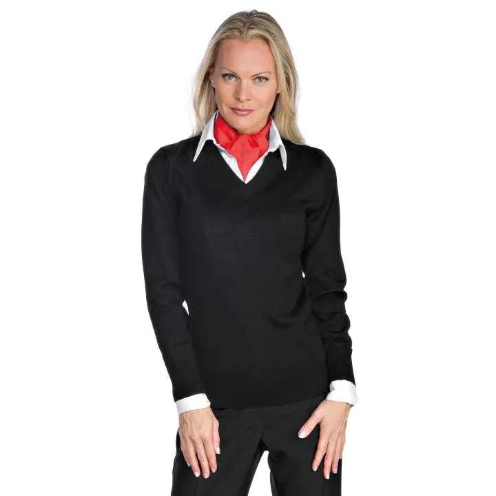 Pull col V mixte