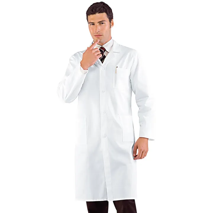 Blouse m&eacute;dicale homme manches longues sans repassage SATIN