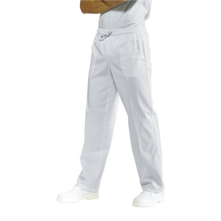 SUPER DRY Pantalon blanc mixte &agrave; &eacute;lastique