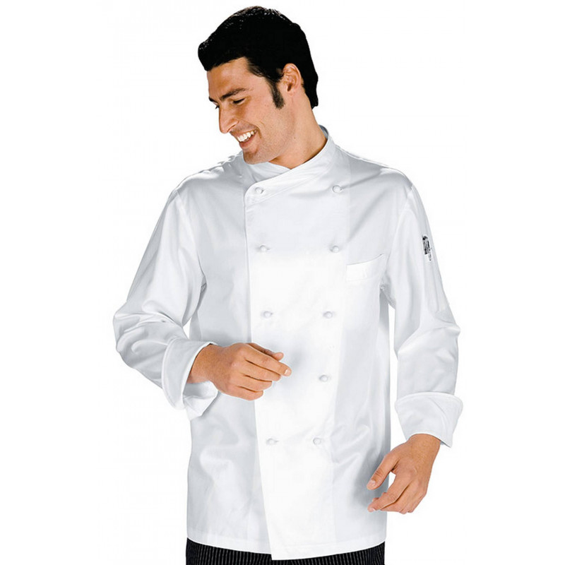 MONACO Veste de cuisine homme col asymétrique