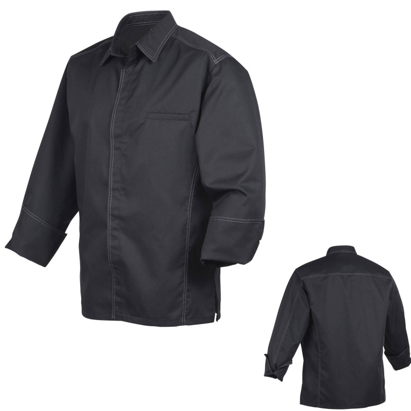 SAMI Veste de cuisine mixte noire ROBUR