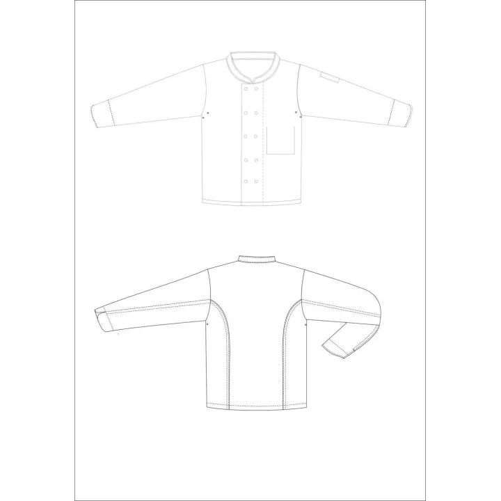 Veste de p&acirc;tissier coton &agrave; pressions