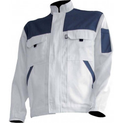 TYPHON blouson de travail polycoton blanc/gris multipoches