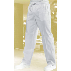 SATIN Pantalon à élastique blanc sans repassage