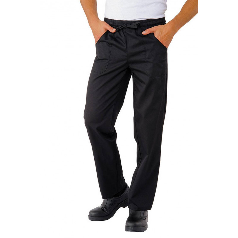 Pantalon de chef noir avec taille élastique
