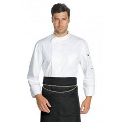 Veste de cuisine blanche à manches courtes en coton MADISON