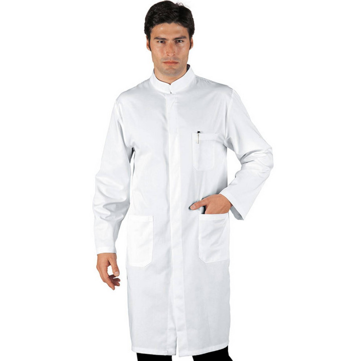 Blouse m&eacute;dicale en coton &agrave; boutons DAVEMPORT MANCHES LONGUES