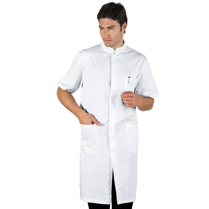 Blouse blanche en coton &agrave; boutons DAVEMPORT MANCHES COURTES