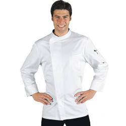 Veste de cuisine satin VARSAVIA homme manches longues 