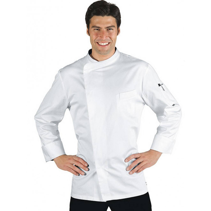 Veste de cuisine satin VARSAVIA homme manches longues 