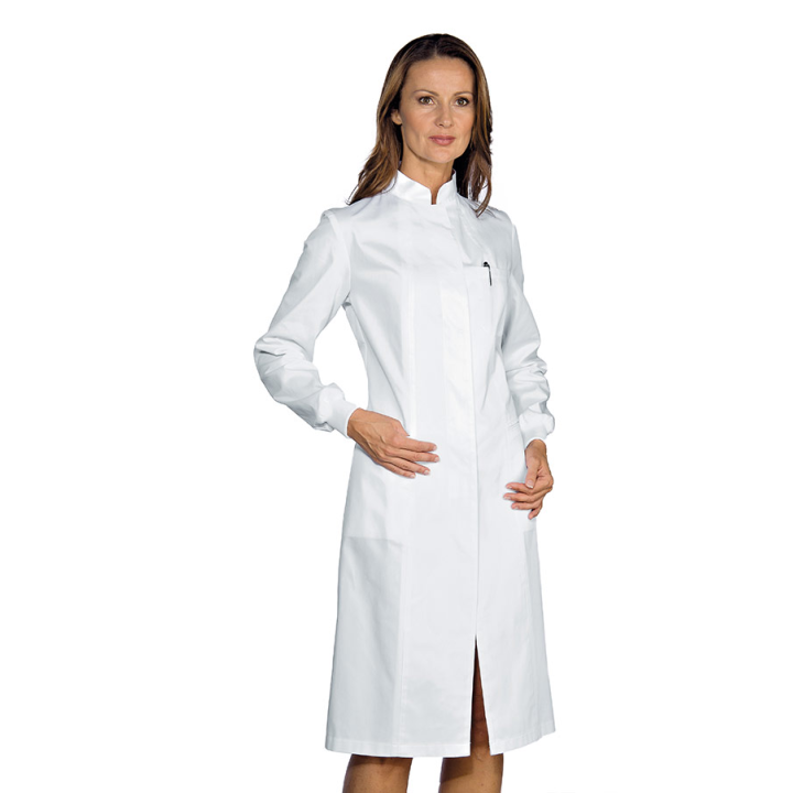 CLEA Blouse m&eacute;dicale femme poignets tricots et &agrave; pressions col mao