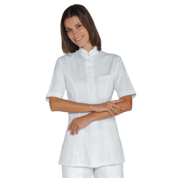 Tunique m&eacute;dicale femme manches courtes PORTOFINO Blanc