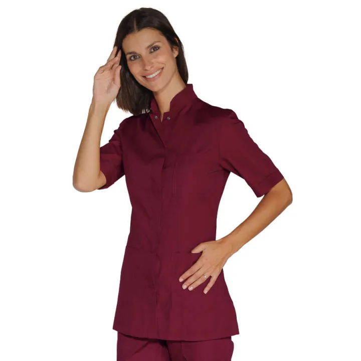Tunique m&eacute;dicale femme manches courtes PORTOFINO Bordeaux