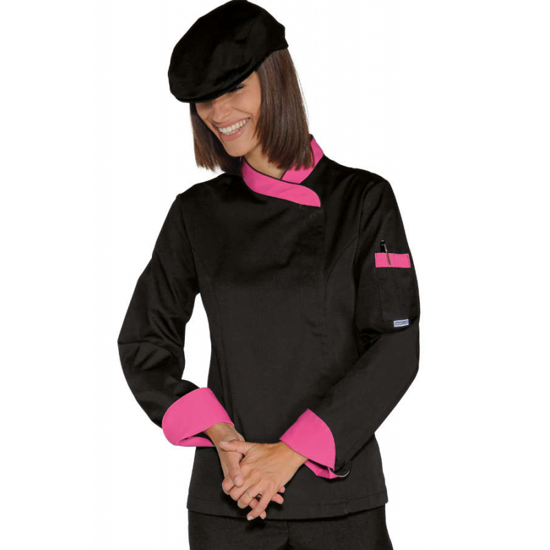 Veste de cuisine femme noire SNAPS