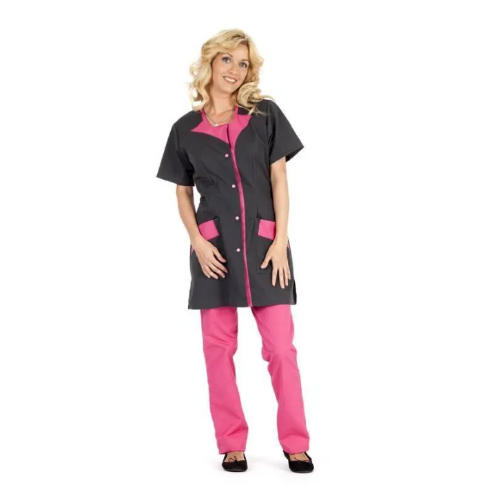 Tunique m&eacute;dicale femme manches courtes bi colores ROMMY