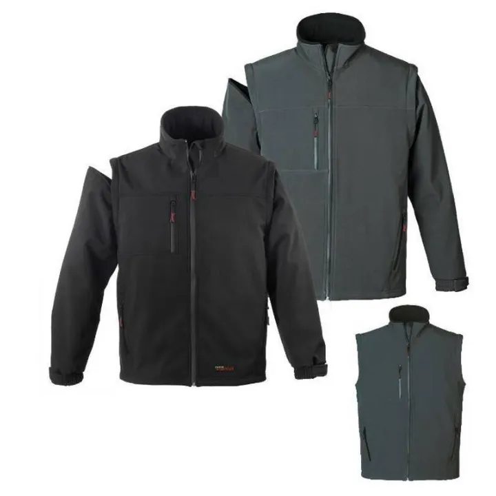 YANG Veste de travail hiver homme 2 en 1 Softshell