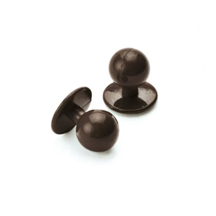 Lot de 10 boutons pour veste de cuisine Marron