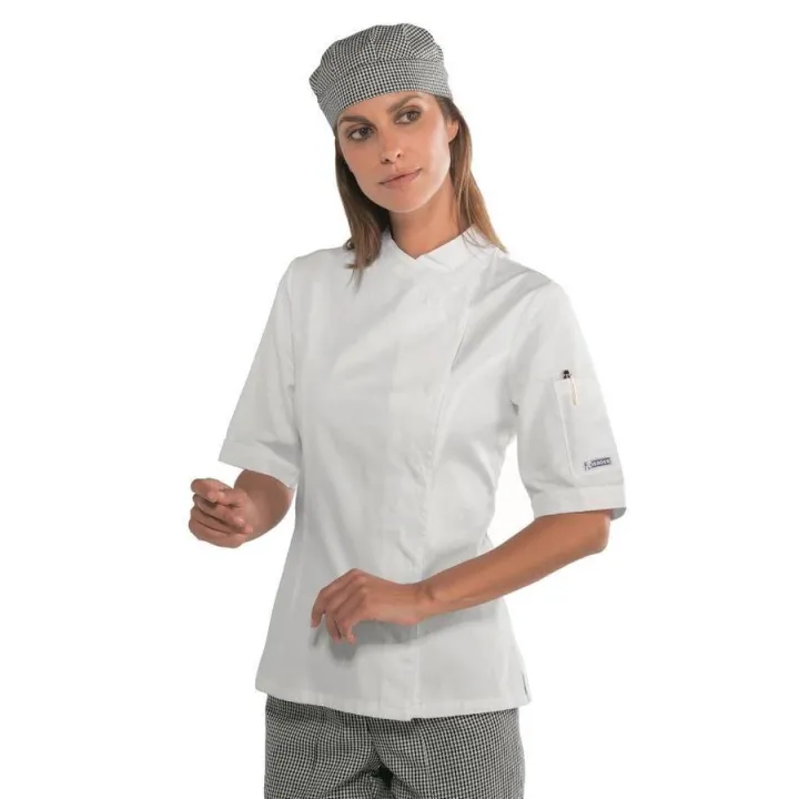 SNAPS Veste de cuisine femme coton manches courtes