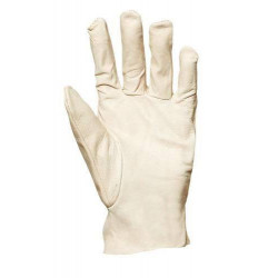 Lot 10 paires de gants maîtrise fleur de chèvre dos jersey balnc