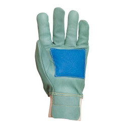 Lot 12 paires de gants forestier tt fleur vach. vert, renf. paume, hydrof., prot. artère