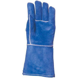 Lot 12 paires de gants Kevlar croûte vach. bleue, doublé molleton, dos aluminisé