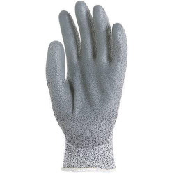 Lot 12 paires de gants HPPE gris, paume enduit polyuréthane gris, anticoupure