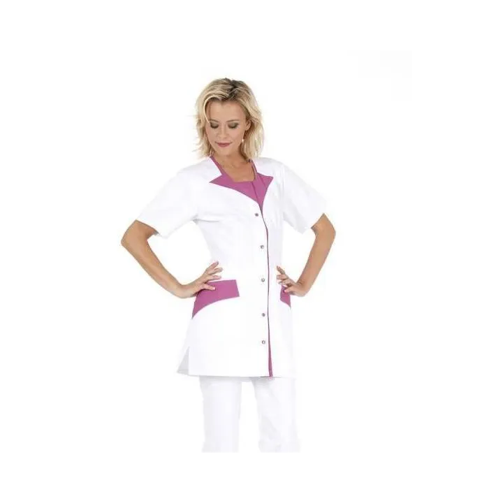 Tunique m&eacute;dicale femme manches courtes bi colores ROMMY