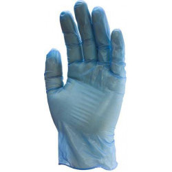 Boite de 100 gants vinyle bleu NON poudrés en livraison express