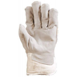 Gants docker croûte vachette supérieure blanc