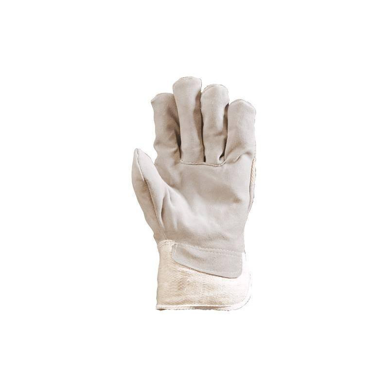 Gants docker croûte vachette supérieure blanc