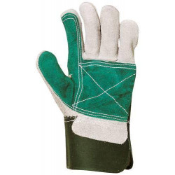 Gants docker croûte vachette renfort croûte vert