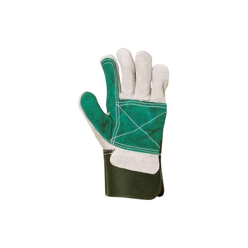 Gants docker croûte vachette renfort croûte vert