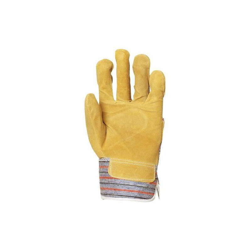 Gants docker croûte vachette doublée coton