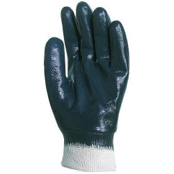 Lot 10 paires de gants nitrile bleu dos enduit, économique