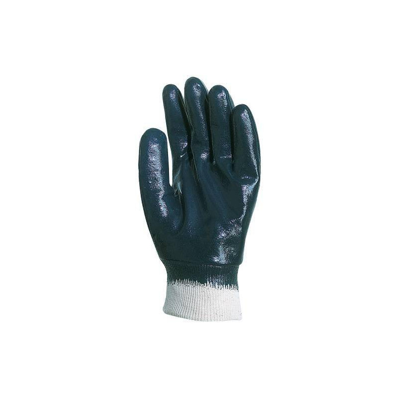 Lot 10 paires de gants nitrile bleu dos enduit, économique