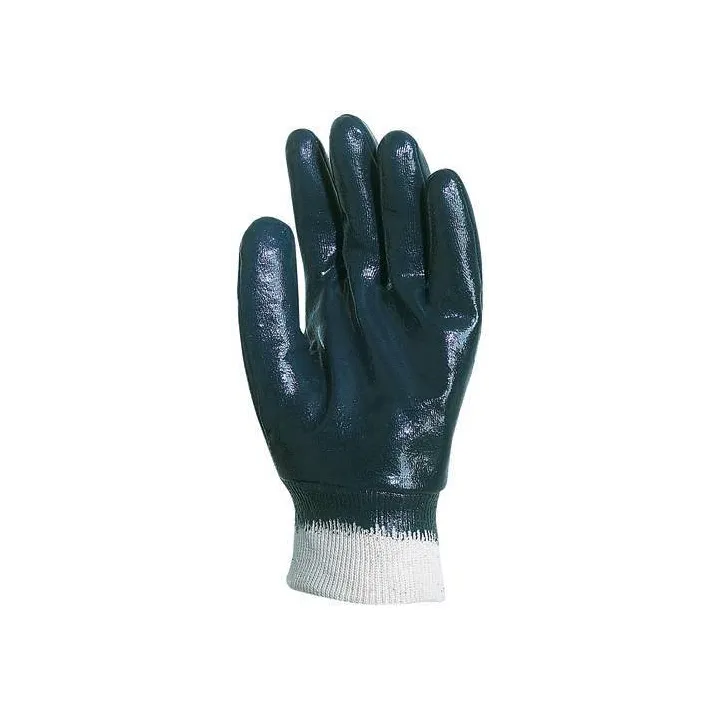 Lot 10 paires de gants nitrile bleu dos enduit, &eacute;conomique